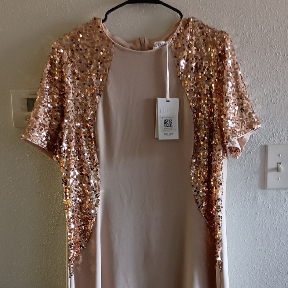Grace Karin Rose Gold Sequin Mini Dress - Picture 3 of 5